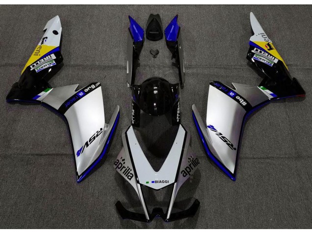 Plata Pirelli & Azul 10-15 RSV4 1000 Carenado Moto Plata Pirelli & Azul 10-15 RSV4 1000 Carenado Moto