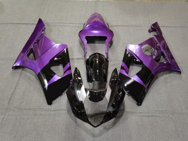 Púrpura Brillante & Negro 03-04 GSXR 1000 Carenado Moto Púrpura Brillante & Negro 03-04 GSXR 1000 Carenado Moto