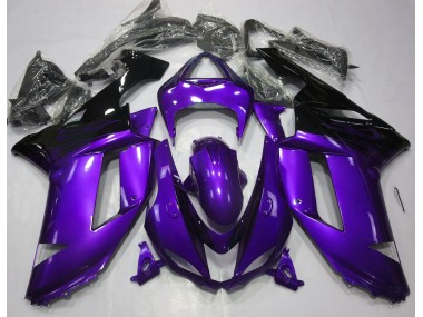 Púrpura Brillante & Negro 07-08 ZX6R Carenado Moto