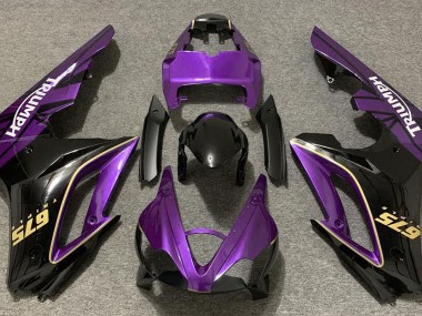 Púrpura Brillante & Negro 09-12 Daytona 675 Carenado Moto