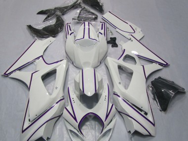 Raya Pin Púrpura Blanco Brillante 07-08 GSXR 1000 Carenado Moto