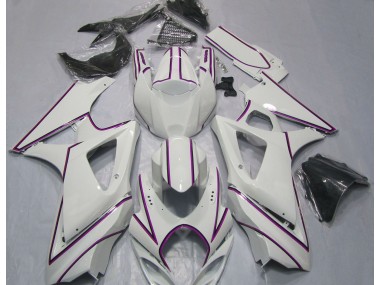 Raya Pin Rosa Blanco Brillante 07-08 GSXR 1000 Carenado Moto