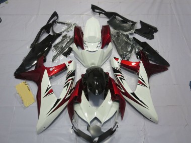 Rojo Blanco Negro 08-10 GSXR 600-750 Carenado Moto