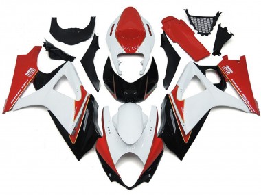 Rojo & Blanco Personalizados Con Negro 07-08 GSXR 1000 Carenado Moto