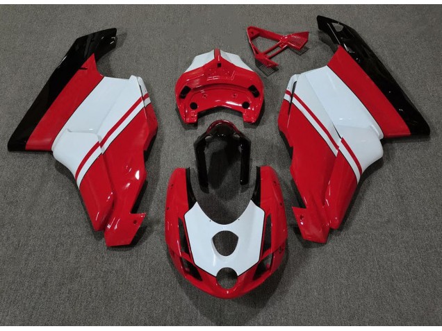 Rojo Brillante & Blanco 03-04 Ducati 749 999 Carenado Moto