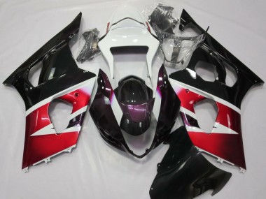 Rojo Brillante & Blanco 03-04 GSXR 1000 Carenado Moto