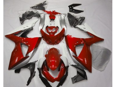 Rojo Brillante & Blanco 09-16 GSXR 1000 Carenado Moto