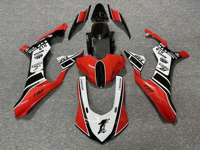 Rojo Brillante & Blanco 15-19 R1 Carenado Moto Rojo Brillante & Blanco 15-19 R1 Carenado Moto
