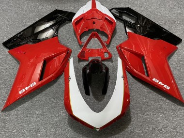 Rojo Brillante & Blanco (Etiqueta 848) 07-14 Ducati 848 1098 1198 Carenado Moto