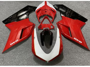 Rojo Brillante & Blanco (Etiqueta 848) 07-14 Ducati 848 1098 1198 Carenado Moto