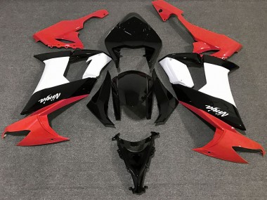 Rojo Brillante Blanco & Negro 08-10 ZX10R Carenado Moto