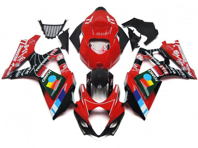 Rojo Brillante Multicolor 07-08 GSXR 1000 Carenado Moto Rojo Brillante Multicolor 07-08 GSXR 1000 Carenado Moto