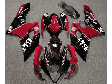 Rojo Brillante & Negro Personalizado 05-06 GSXR 1000 Carenado Moto