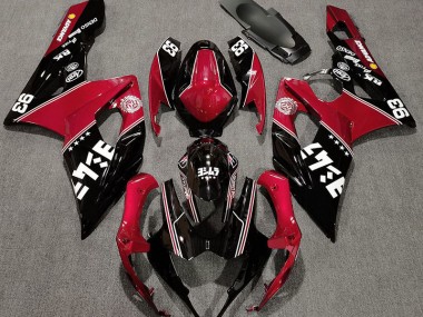 Rojo Brillante & Negro Personalizado 05-06 GSXR 1000 Carenado Moto