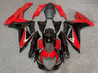Rojo Intenso & Negro Brillante 11-24 GSXR 600-750 Carenado Moto