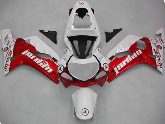 Rojo Jordan 01-03 GSXR 600-750 Carenado Moto