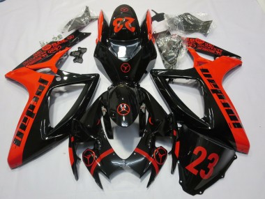 Rojo Jordan 06-07 GSXR 600-750 Carenado Moto