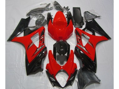 Rojo Lava & Negro 07-08 GSXR 1000 Carenado Moto