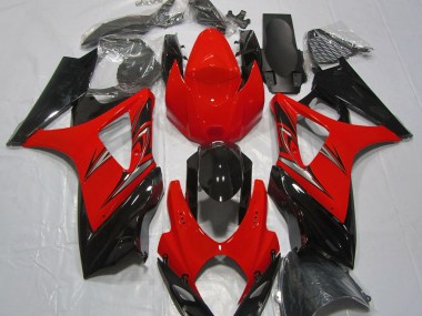 Rojo Lava & Negro 07-08 GSXR 1000 Carenado Moto