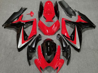 Rojo Negro Estilo OEM 06-07 GSXR 600-750 Carenado Moto