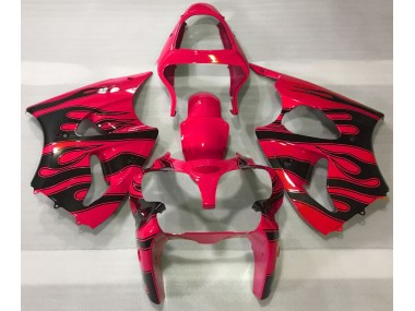 Rojo & Negro Llama 00-02 ZX6R Carenado Moto