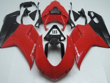 Rojo Negro Mate 07-14 Ducati 848 1098 1198 Carenado Moto