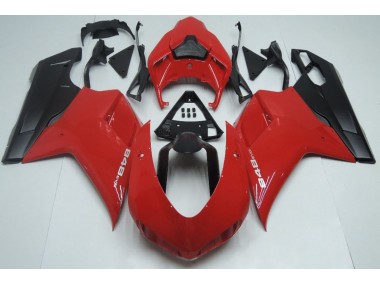 Rojo Negro Mate 07-14 Ducati 848 1098 1198 Carenado Moto