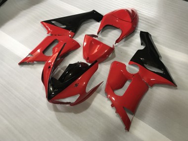Rojo & Negro Personalizados 05-06 ZX6R Carenado Moto