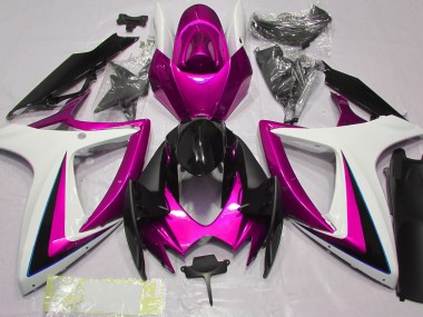 Rosa & Blanco 06-07 GSXR 600-750 Carenado Moto