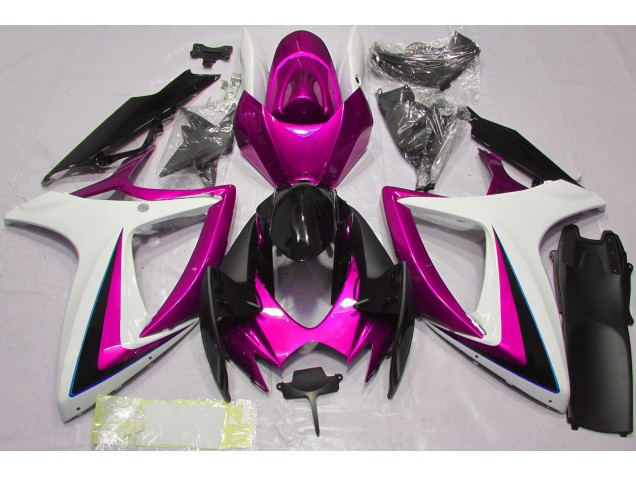 Rosa & Blanco 06-07 GSXR 600-750 Carenado Moto Rosa & Blanco 06-07 GSXR 600-750 Carenado Moto