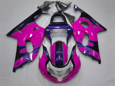 Rosa Brillante & Azul 01-03 GSXR 600-750 Carenado Moto