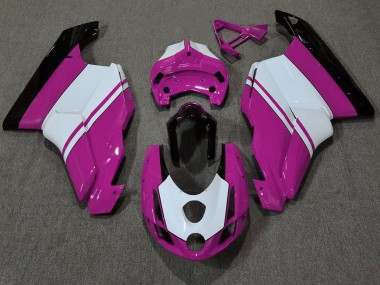Rosa Brillante & Blanco 03-04 Ducati 749 999 Carenado Moto