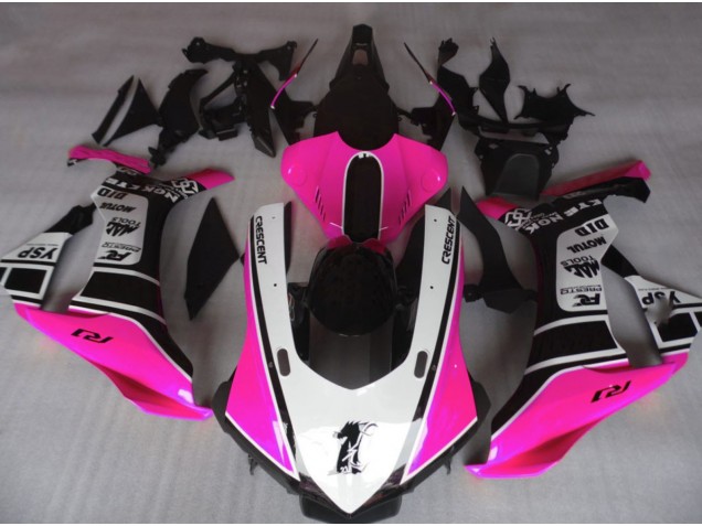 Rosa Brillante & Blanco 15-19 R1 Carenado Moto Rosa Brillante & Blanco 15-19 R1 Carenado Moto