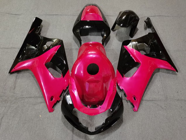 Rosa Brillante & Negro 01-03 GSXR 600-750 Carenado Moto Rosa Brillante & Negro 01-03 GSXR 600-750 Carenado Moto
