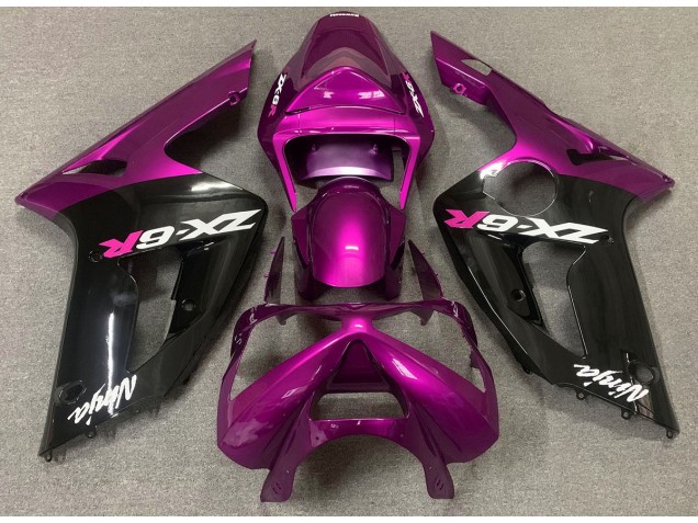 Rosa Brillante & Negro 03-04 ZX6R Carenado Moto Rosa Brillante & Negro 03-04 ZX6R Carenado Moto