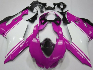 Rosa Brillo Blanco & Negro 11-14 Ducati 1199 Carenado Moto