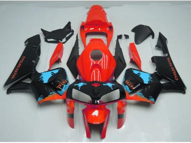 Salpicadura Azul Claro Sobre Rojo 05-06 CBR600RR Carenado Moto