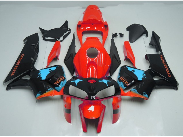 Salpicadura Azul Claro Sobre Rojo 05-06 CBR600RR Carenado Moto Salpicadura Azul Claro Sobre Rojo 05-06 CBR600RR Carenado Moto