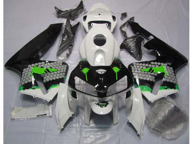 Salpicadura Verde Sobre Negro Brillante 05-06 CBR600RR Carenado Moto Salpicadura Verde Sobre Negro Brillante 05-06 CBR600RR Carenado Moto