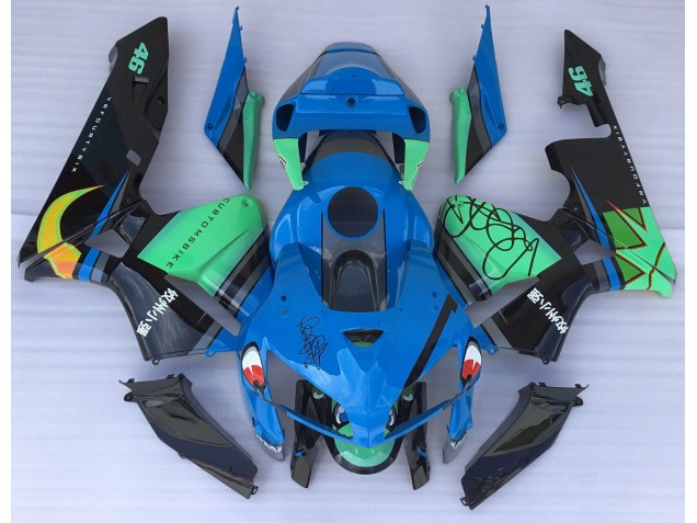Tiburón Azul & Verde 05-06 CBR600RR Carenado Moto Tiburón Azul & Verde 05-06 CBR600RR Carenado Moto