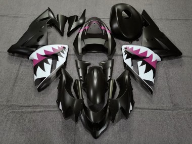 Tiburón Negro Mate & Rosa 04-05 ZX10R Carenado Moto