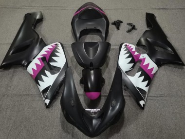Tiburón Negro Mate & Rosa 05-06 ZX6R Carenado Moto