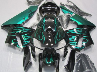 Verde Azulado Brillante Llama 05-06 CBR600RR Carenado Moto