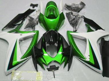 Verde Blanco 06-07 GSXR 600-750 Carenado Moto