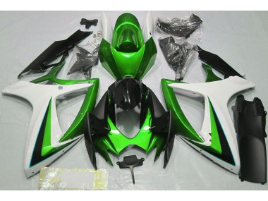 Verde Blanco 06-07 GSXR 600-750 Carenado Moto