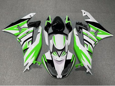 Verde Blanco & Negro Zag 09-12 ZX6R Carenado Moto