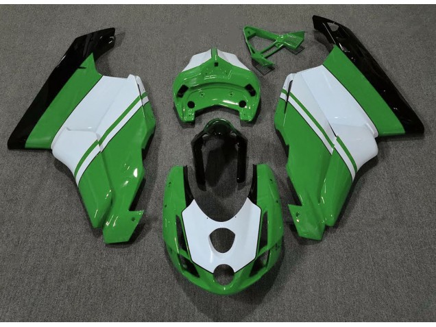 Verde Brillante & Blanco 03-04 Ducati 749 999 Carenado Moto