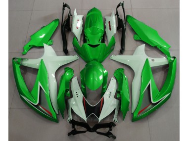 Verde Brillante & Blanco 08-10 GSXR 600-750 Carenado Moto