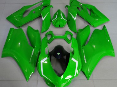 Verde Brillante & Blanco 11-14 Ducati 1199 Carenado Moto