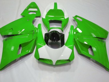 Verde Brillante & Blanco 93-05 Ducati 996 748 916 998 Carenado Moto